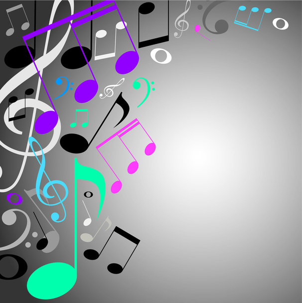 Musical background. Note - Vector, Image
