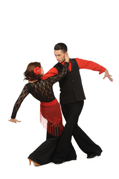 mooi paar in de actieve ballroom dans - Foto, afbeelding