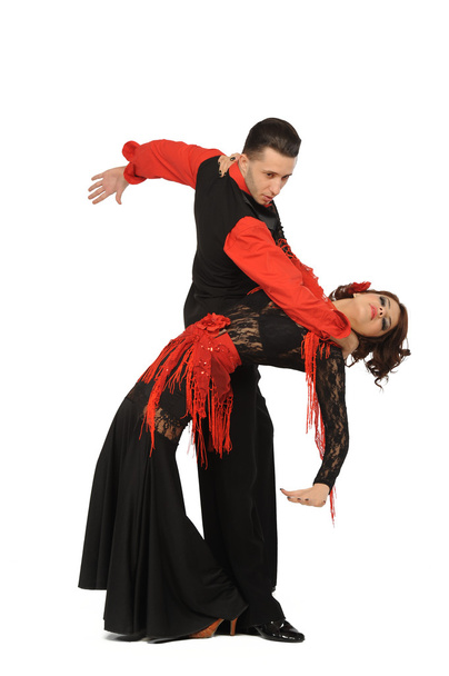 mooi paar in de actieve ballroom dans - Foto, afbeelding