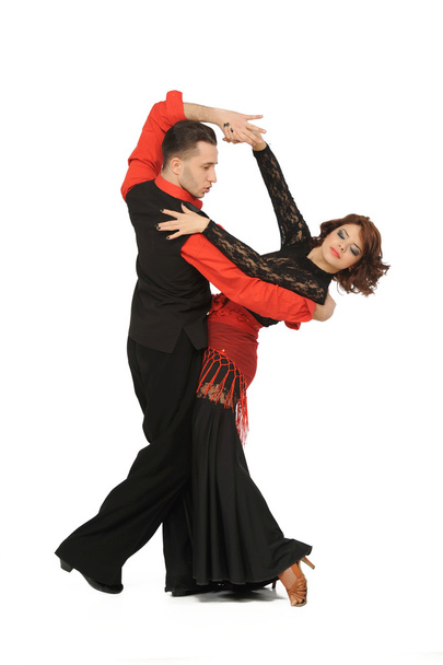 beautiful couple in the active ballroom dance - Zdjęcie, obraz
