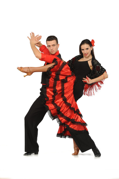 красивая пара в активных бальных танцах
 - Фото, изображение