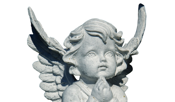 Antica statua del piccolo angelo come simbolo dell'anima di un bambino.  - Foto, immagini