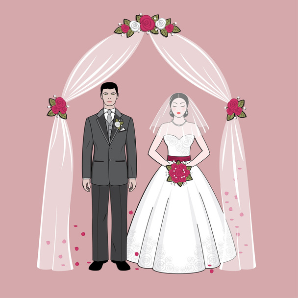 Bride and groom - Vector, Image