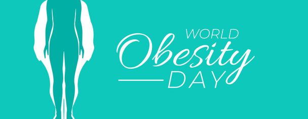 Türkis Welt Fettleibigkeit Tag Hintergrund Illustration - Vektor, Bild