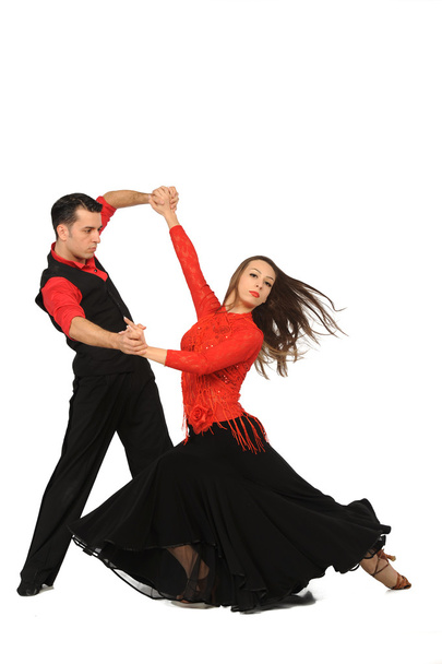 beautiful couple in the active ballroom dance - Fotoğraf, Görsel