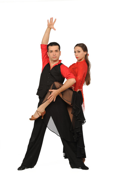 beautiful couple in the active ballroom dance - Foto, imagen