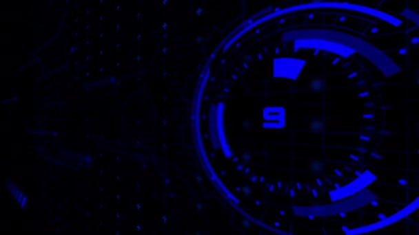 Sci-Fi hud digitaler Hintergrund. Animation mit ladendem Hologramm auf schwarzem Bildschirm - Filmmaterial, Video