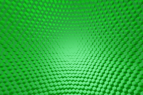 Πράσινο εξάγωνο μοτίβο. 3D εικονογράφηση. - Φωτογραφία, εικόνα