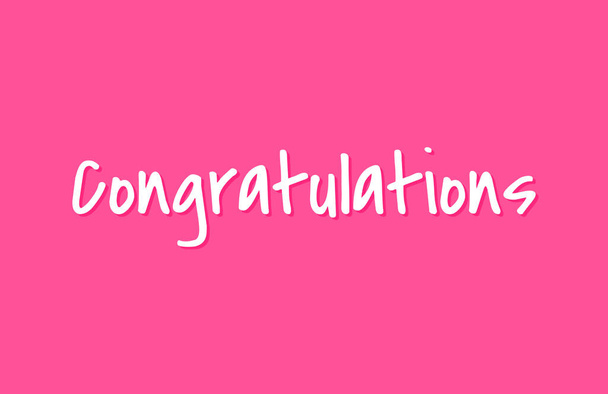 Congratulations text on pink background  - Vector, Image