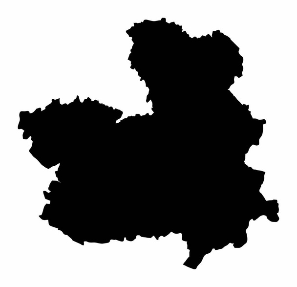 La regione Castiglia-La Mancia mappa delle sagome scure isolata su sfondo bianco, Spagna - Vettoriali, immagini
