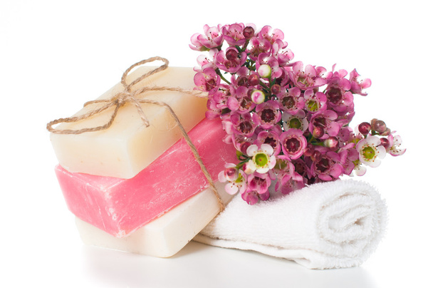 Produkte für Wellness in rosa - Foto, Bild