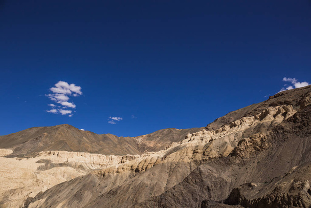 Lamayuru is famous for moon like landscape similar to lunar terrain in Jammu and Kashmir, India. - Zdjęcie, obraz