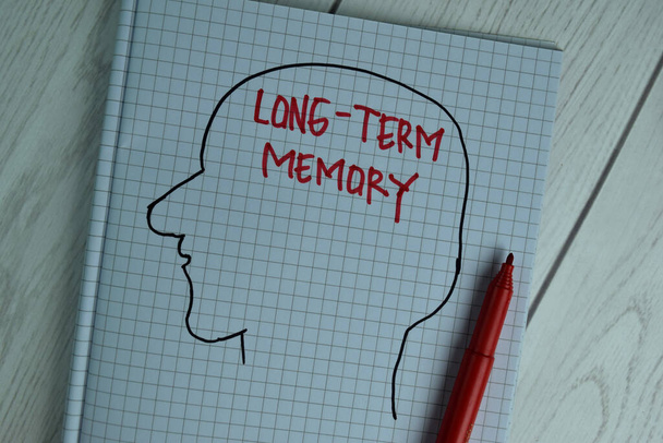 Long-Term Μνήμη γράψει σε ένα βιβλίο που απομονώνονται στο γραφείο. - Φωτογραφία, εικόνα