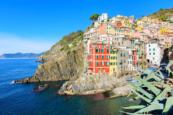 Удивительный город Риомаджоре в Cinque Terre, - Фото, изображение