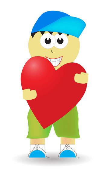 Boy with heart - Vector, Image