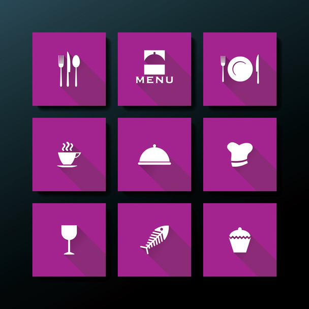 Векторний набір іконок плоского ресторану
 - Вектор, зображення