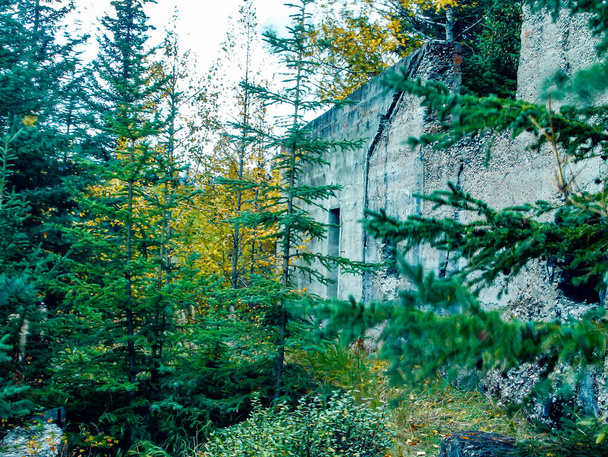 Restos de una antigua ciudad minera de carbón. Lower Bankhead, Banff National Park, Alberta, Canadá - Foto, imagen