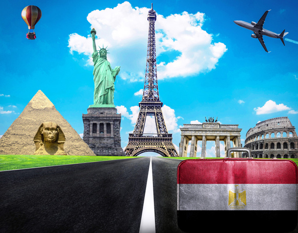 reizen de wereld conceptuele afbeelding - bezoek van Egypte - Foto, afbeelding