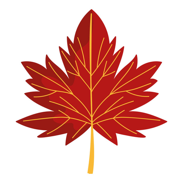 Кленовый лист листьев природы изолированный значок на белом фоне - Вектор,изображение