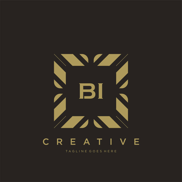 BI lettre initiale luxe ornement monogramme logo modèle vectoriel art - Vecteur, image