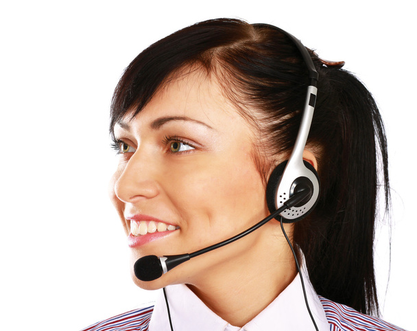 Businesswoman with headset. Call center - Photo, Image