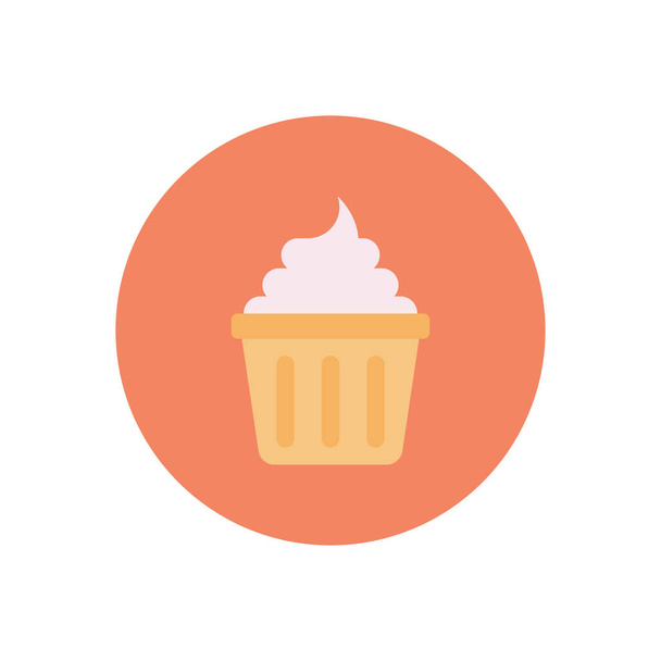 muffin vector circle flat icon - Vector, Image