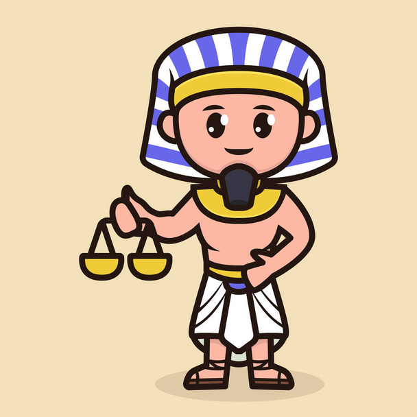 Давньоєгипетський чоловік із зображенням священика - фараона. - Вектор, зображення