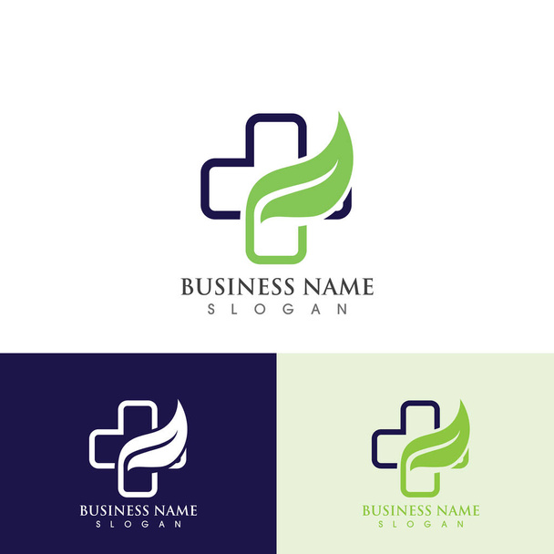 Gezondheidsziekenhuis logo en pictogram Template, Groene logo vector  - Vector, afbeelding