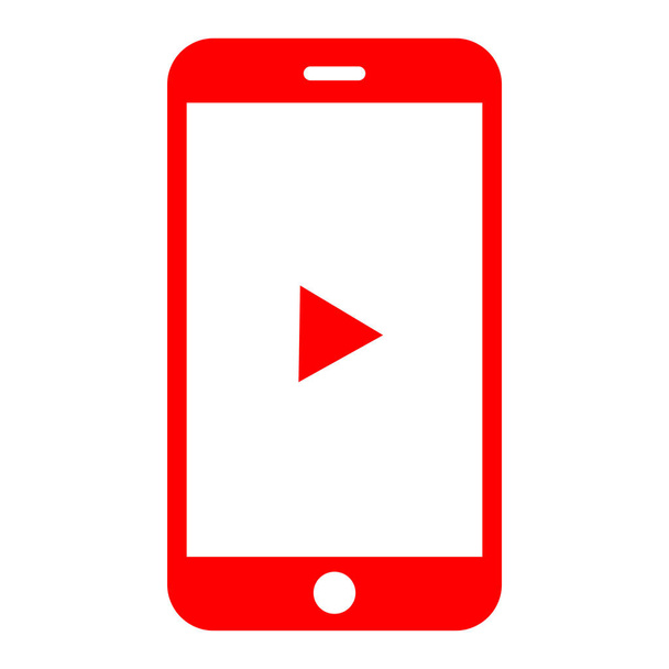 空白の画面でスマートフォンのモックアップ。赤いベクトルのないスマートフォン、白い背景に隔離された携帯電話 - ベクター画像