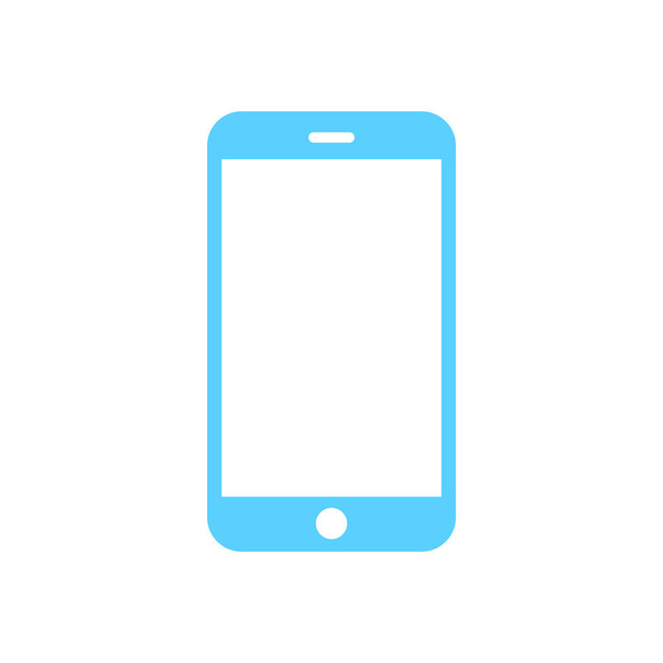 Modèle de smartphone avec écran blanc. Téléphone intelligent sans cadre vectoriel bleu, téléphone cellulaire isolé sur fond blanc - Vecteur, image
