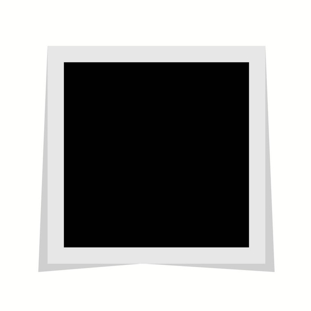 Marco de fotos en blanco y negro con sombras aisladas sobre fondo blanco. Ilustración vectorial - Vector - Vector, imagen