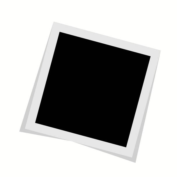 Musta ja valkoinen valokuvakehys, jossa varjot on eristetty valkoisella taustalla. Vektorin havainnollistaminen - vektori - Vektori, kuva