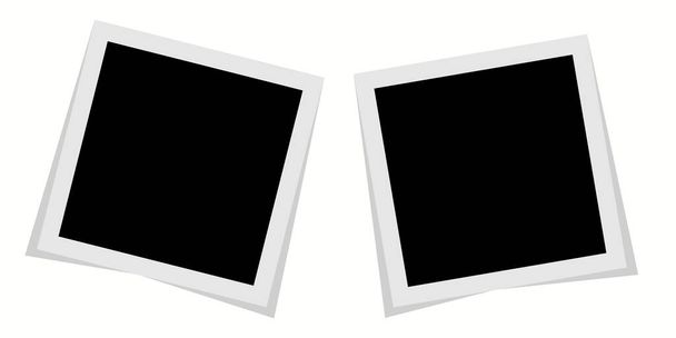Cadre photo noir et blanc avec ombres isolées sur fond blanc. Illustration vectorielle - vecteur - Vecteur, image