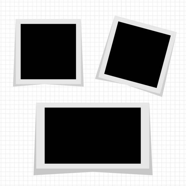 Marco de fotos en blanco y negro con sombras aisladas sobre fondo blanco. Ilustración vectorial - Vector - Vector, imagen