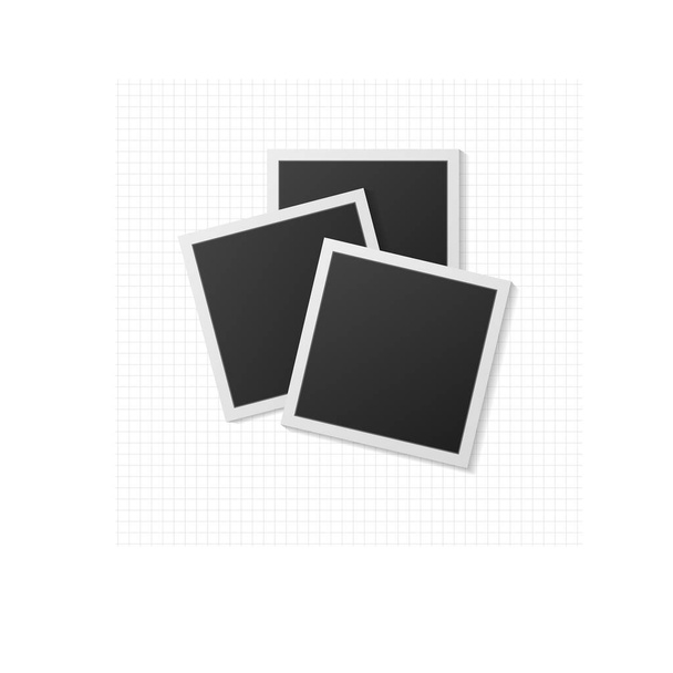 Černobílý fotografický rám se stíny izolovanými na bílém pozadí. Vektorová ilustrace - vektor - Vektor, obrázek