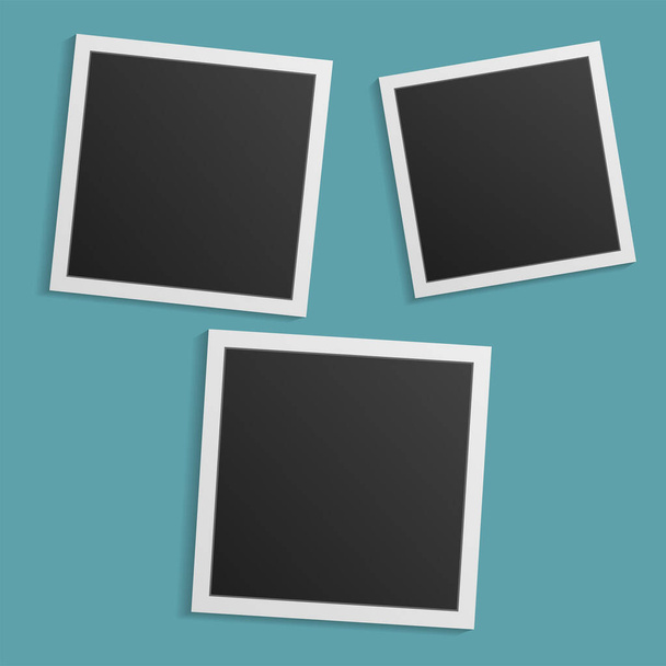 Cornice fotografica in bianco e nero con ombre isolate su sfondo bianco. Illustrazione vettoriale - Vettore - Vettoriali, immagini