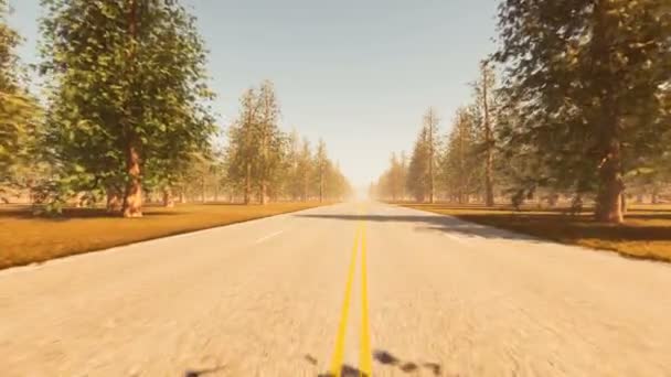 Empty Highway Road έννοια ταξίδι φθινόπωρο - Πλάνα, βίντεο