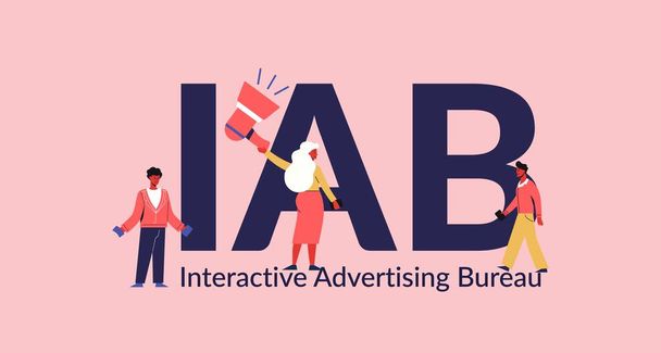 Ufficio pubblicità interattivo IAB. Commercializzazione dell'informazione e promozione dei servizi. - Vettoriali, immagini