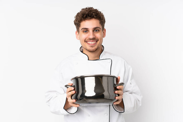 Chef-kok man geïsoleerd op witte achtergrond - Foto, afbeelding