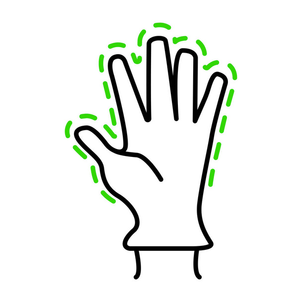 virus guantes de protección línea icono vector símbolo - Vector, imagen