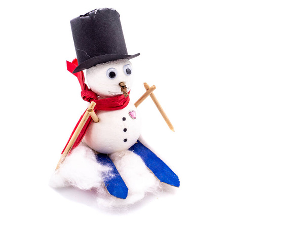 Snowman isolated on white background - Photo, Image