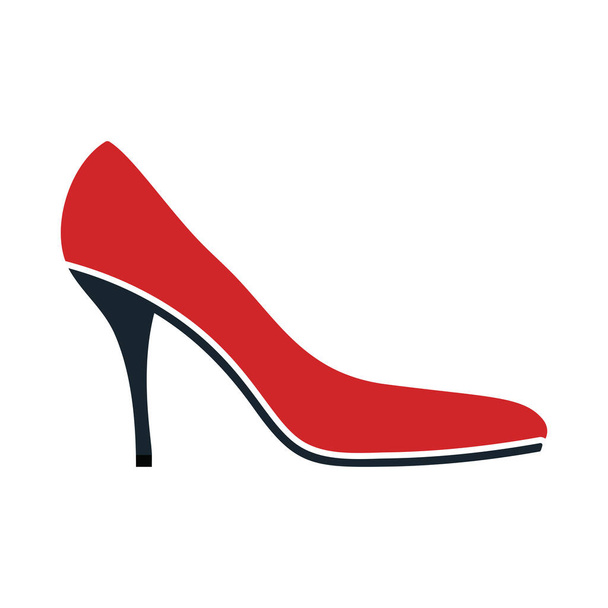 Middle Heel Shoe Icon. Flat Color Design. Vector Illustration. - ベクター画像