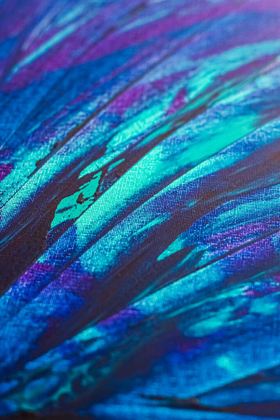 Mélange de fond abstrait bleu, turquoise et violet, peinture et art - Photo, image