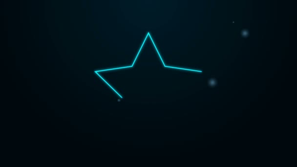 Zářící neonová čára Ikona Hvězda izolovaná na černém pozadí. Oblíbené, nejlepší hodnocení, symbol ocenění. Grafická animace pohybu videa 4K - Záběry, video