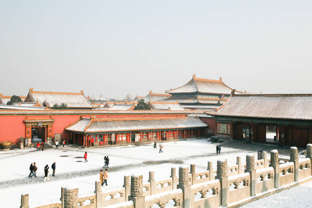 Snow covered Forbidden City in Beijing - Photo, Image