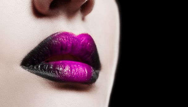 Glamour pink lips, close-up shoot - Фото, зображення