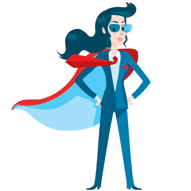 woman in a business suit a super business woman who solves problems - Vector, Image