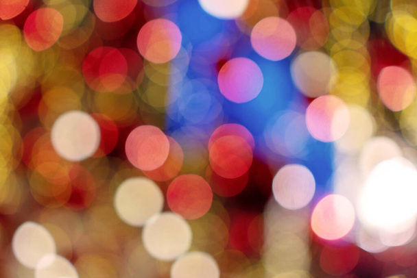 Abstract blurred bokeh colorful lights circle with copy space in the night day for pattern and background. - Foto, Bild