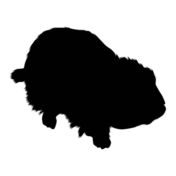 Walking Lemming (Lemmus Lemmus) On a Side View Silhouette Found In Map of North America. Good to use for Element Print Book, Animal Book and Animal Content - Вектор,изображение