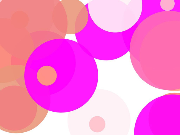 Abstract minimalist pink illustration with circles and white background - Photo, Image